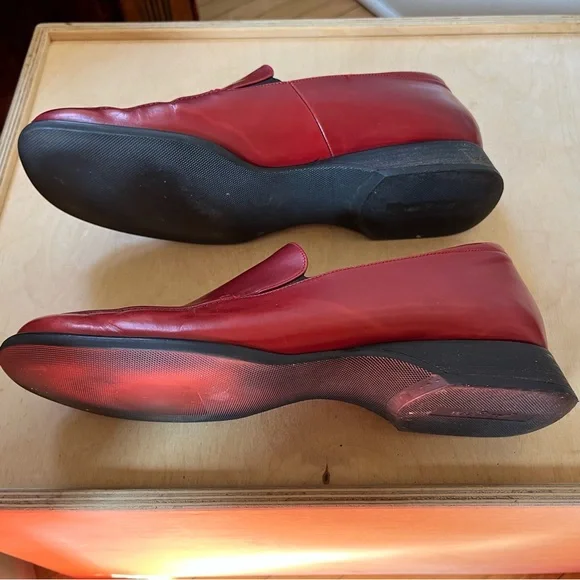 paul green vintage 90s red patent leather square toe loafers - Picture 11 of 12